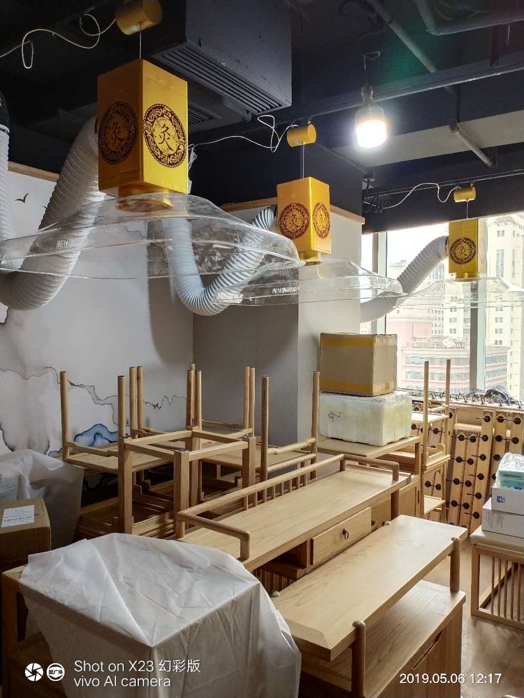 上海艾灸會所（華仔）專業艾灸排煙系統安裝完工