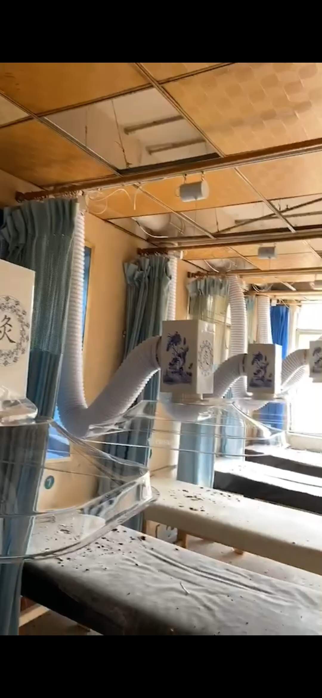 山東中醫院(華仔)專業艾灸排煙系統安裝完工