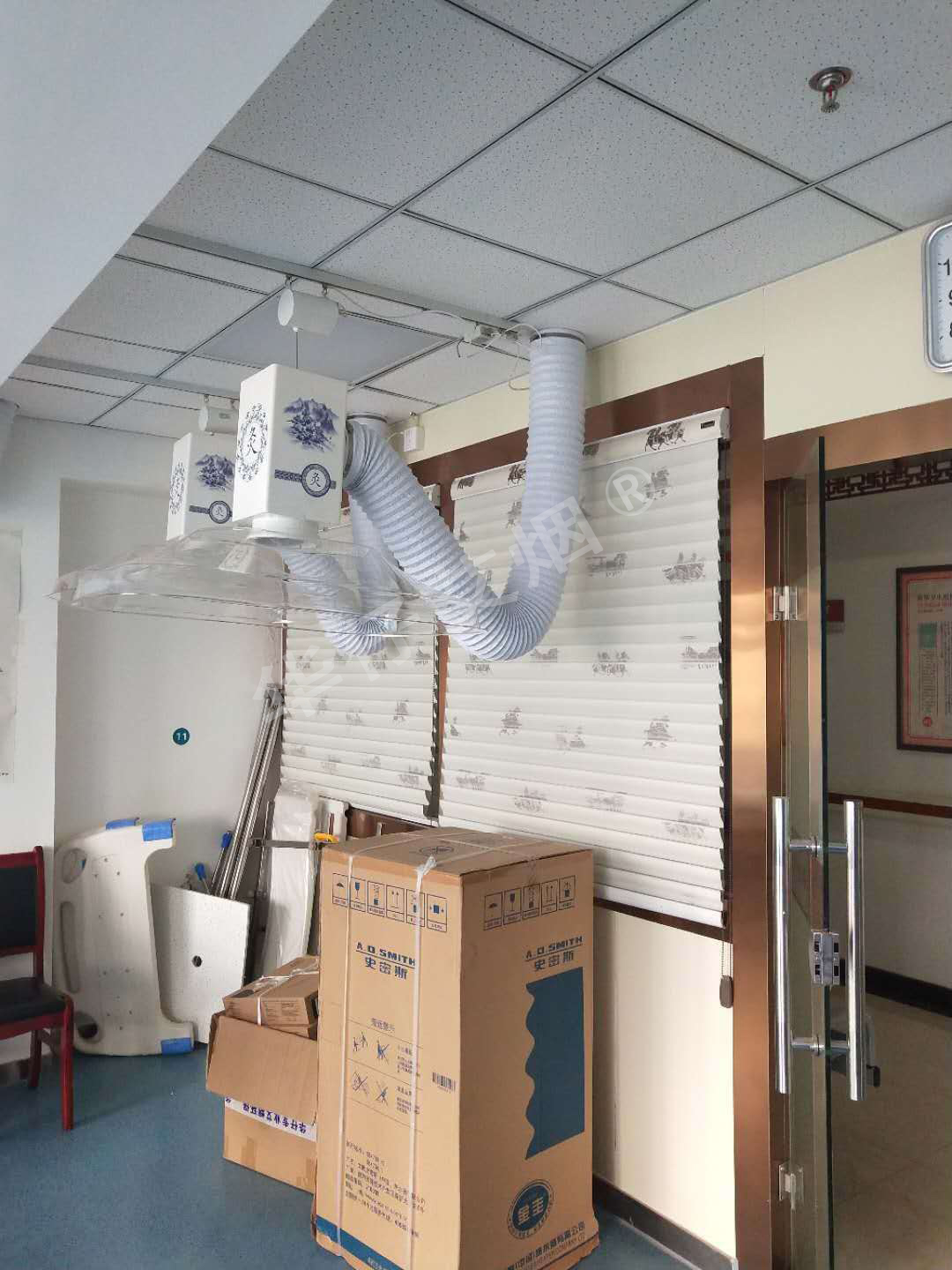 合肥中醫院(華仔)艾灸排煙系統安裝完工